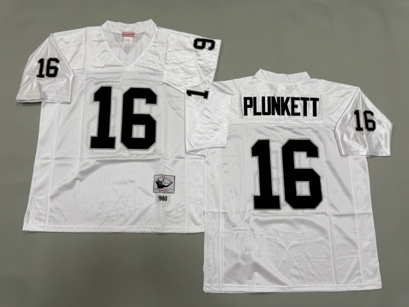 Men 2025 Nike Oakland Raiders #16 Plunkett white Throwback Limited NFL Jersey style 002->oakland raiders->NFL Jersey